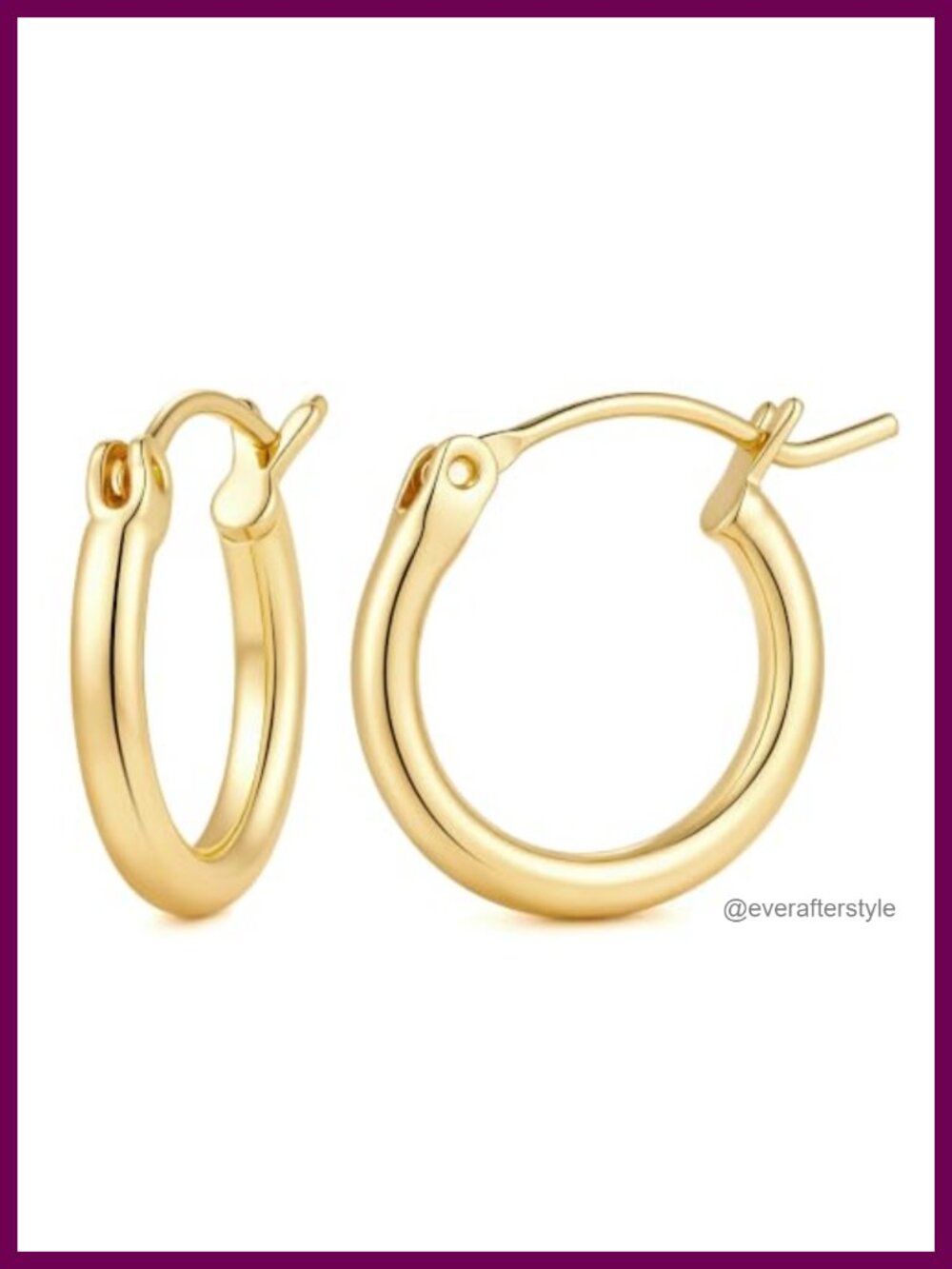 Small Gold Plated Hoop Earrings for Women Click-Top Clasp